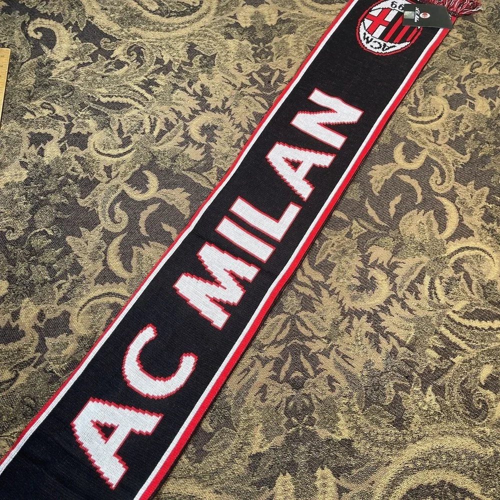 AC Milan Soccer Football Scarf Licensed New Red Black Double Sided New